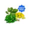 Basil Leaves - Hydroponically Grown + Lemon + Mint Leaves Bunch - With roots Combo