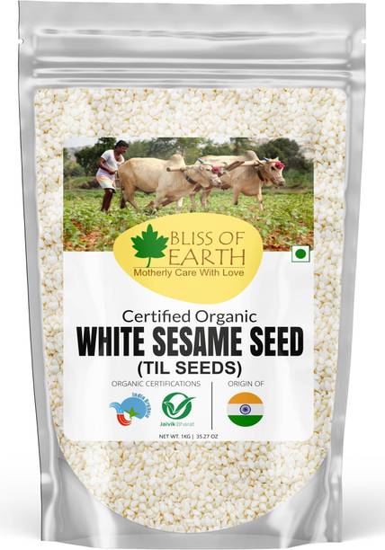 Bliss of Earth USDA organic white sesame seeds 1kg for ...