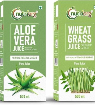 Nutriorg Aloe Vera Juice & Wheat Grass Juice Detox Pack