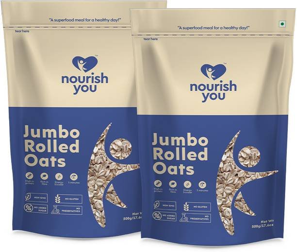 Nourish You Jumbo Rolled Oats, Wholegrain Breakfast