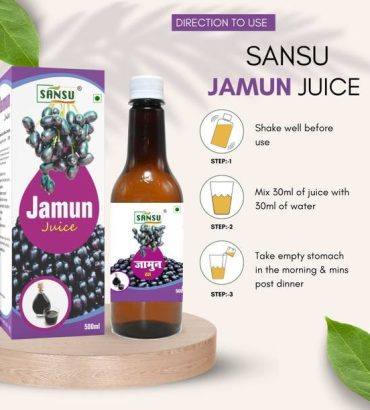 SANSU HEALTH CARE Jamun Juice For Improve Haemoglobin Level 500ml gond siyah 100gm
