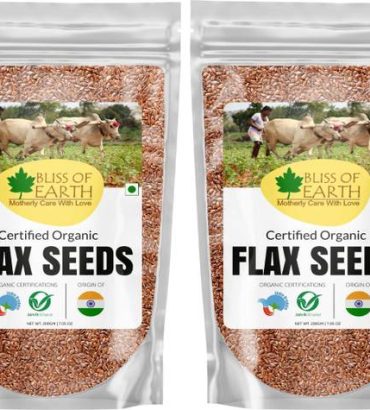 Bliss of Earth 2X1kg Certified Organic Flax Seeds Raw S...