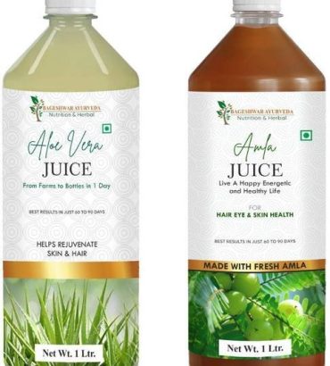 Bageshwar Ayurveda Aloevera Juice & Amla Juice (Pack of 2)