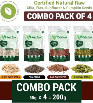 Nutri food Certified Organic Raw Combo Seeds Value Pack...