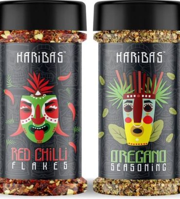 HARIBAS Combo of Red Chilli Flakes & Oregano Sprinkler