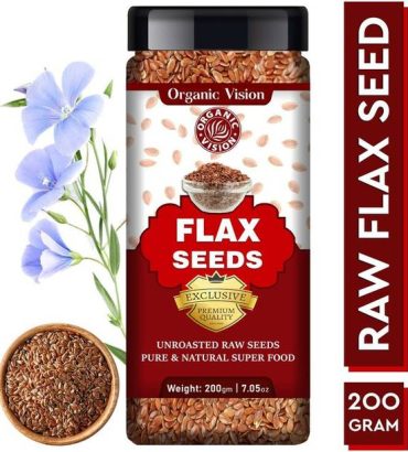 OrganicVison Raw Flax Seeds, Healthy Seeds, Rich in Ome...