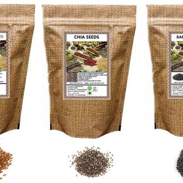 ORGANIC HERBS BROWN FLAX , CHIA & SABJA SEEDS ( 50 GM E...