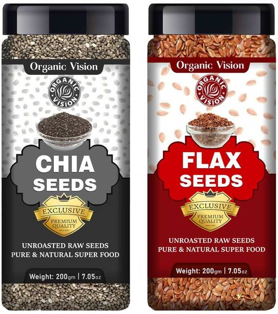 Organic Vision Combo pack of Chia Seeds and Brown Flax ...