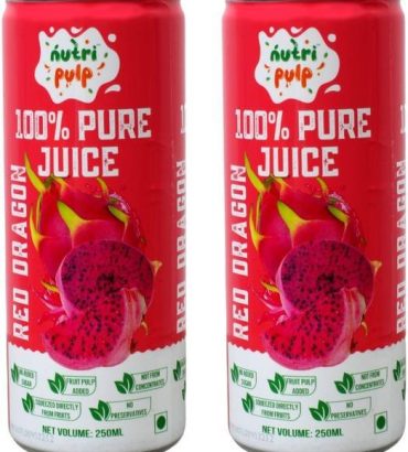 Nutripulp 100% Pure Red Dragon Fruit Juice, Pack of 2 Cans