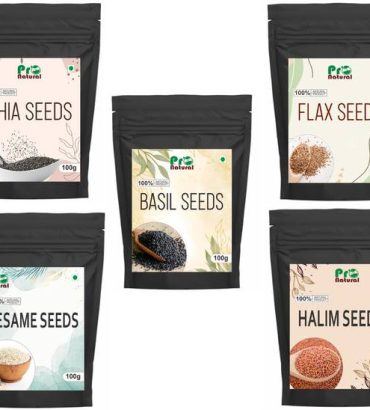 Pronatural 5-Seeds Combo Pack Chia Seeds, Basil Seeds, ...