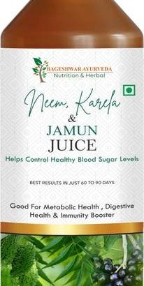 Bageshwar Ayurveda Neem Karela Jamun Juice I Helps Control blood sugar