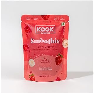 Pluckk Berry Smoothie Kit, 220g | No Sugar, Zero Preservatives | Lactose Free | 5 g Protein | Frozen Smoothie Puree