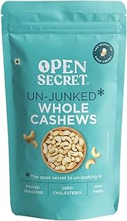 Open Secret Premium Cashew | 200g | Whole Cashew Nuts, Dry Fruits, Kaju, Healthy Snacks, Cashews, Cashew 200gm, Healthy Dry Fruits, Gluten Free & High Protein (Pack of 1)
