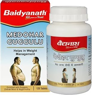 Baidyanath Medohar Guggulu Tablets, Enriched with Guggulu, Chitrakmool and Nagarmotha- 120 Tab (Pack of 1)