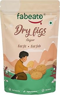 Fabeato Afghani Sun-Dried Figs (Anjeer) 250 Gram All-Natural & Good Source Of Fiber-Vacuum Packed For Extra Freshness