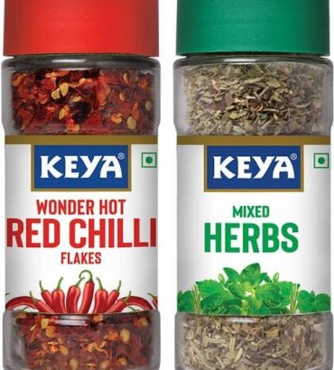 keya Keya Combo of Red Chilli Flakes 40gm, Mixed Herbs