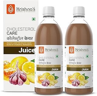 KRISHNA'S HERBAL & AYURVEDA Cholesterol Care Juice - 500 Ml (Pack Of 2) | Contains Honey With Apple Cider Ginger Garlic, Sugar Free, Helps In Digestion, Made In India