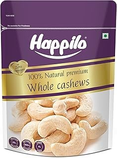 Happilo 100% Natural Premium Whole Cashews 500 g Value Pack | Whole Crunchy Cashew | Premium Kaju nuts | Nutritious & Delicious | Gluten Free & Plant based Protein