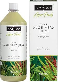 Kapiva Thar Aloe Vera Juice (With Pulp) | Rejuvenates Skin And Hair | Natural Juice Made Within 4 Hours Of Harvesting | No Added Sugar, 1L