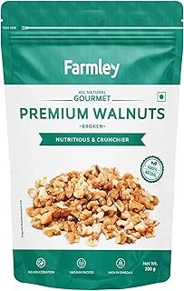 Farmley Walnut Broken Kernels | 200 g | Walnuts Without Shell, Akhrot, Dry Fruits, 100% Natural Akhrot, Rich in Proteins & Antioxidants (Pack Of 1)