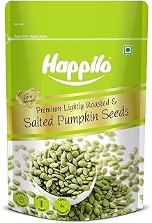 Happilo Premium Lightly Salted & Roasted Pumpkin Seeds 200g | AAA Grade Pumpkin Seeds for eating | Booster and Fiber Rich