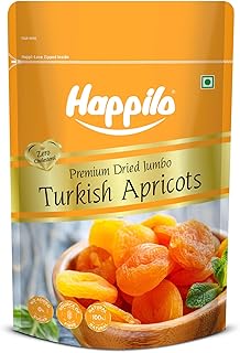 Happilo Dried Premium Turkish Apricot 200g|Healthy Snacks, Dry Fruits|Exotics Apricots Dry Fruits, Seedless Apricots, Jardalu | Naturally Source