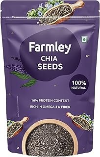 Farmley Chia Seeds 200g I Seeds for Eating | Seeds for Weight Management | Rich in Calcium, Protein & Fibre (Pack of 1)