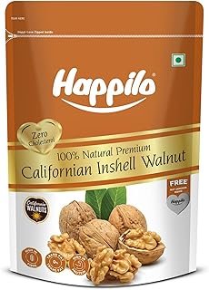 Happilo Premium 100% Natural inshell walnuts 500g | Large Size | Inshell Walnuts Akhrot | Delicious & Crunchy Walnuts | Rich in Protein, Iron & Antioxidants | Premium Akhrot | Rich in Omega-3 |