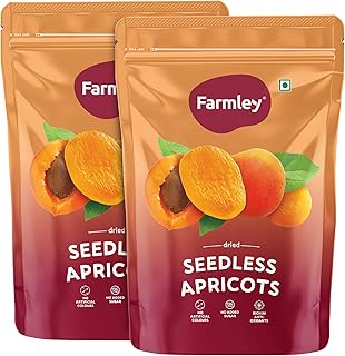 Farmley Exotics Apricots Dry Fruits | 200 Gram | Apricot, Dried Apricot, Dry Fruits, Apricots, Apricot Dry Fruits, Dry Apricot, Dried Apricots, Turkish Apricot, Gluten Free (Pack Of 2)