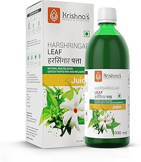 KRISHNA'S HERBAL & AYURVEDA Night Jasmine Parijat Harshringar Leaf Juice - 1000 ml, Pack of 1 | Fresh Harshringar Leaves | Natural Pain Reliever
