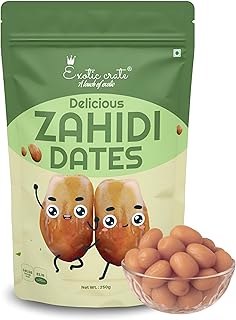 EXOTIC CRATE Natural Zahidi Brown Dates Khajur | High Fiber & Protein Khajurs | Energy Booster | Healthy Brown Dates Snacks | Premium Dry Fruits Khajur (250g Pack)