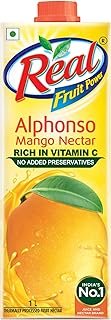 Real Alphonso Mango Fruit Juice-1L | Rich In Vitamin C | No Added Preservatives, Artificial Colors & Flavours | Goodness Of Best Fruits | Tasty, Refreshing & Energising