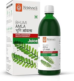 KRISHNA'S HERBAL & AYURVEDA Bhumi Amla Juice - 500 Ml | Natural Liver Detoxifier | Strengthens The Digestive System | Sugar Free Juice With No Added Color Or Flavour