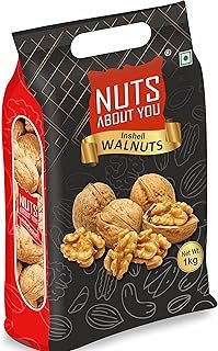 Nuts About You WALNUT Inshell, 1 kg| Jumbo Size | 100% Natural | Premium | Akhrot Sabut