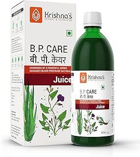 KrishnaÂs BP Care Juice - 500 ml | Ayurvedic way to manage Blood pressure & Cholesterol Level with Sarpgandha, Shankhpishi & 4 natural herbs