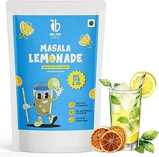 Barefruit Masala Lemonade Instant Drink Premix with Real Solar-Dried Lemon, 10 Sachets (100g) No Artificial Preservatives | Refreshing Summer Beverage | Rich in Vitamin C & Natural Electrolytes
