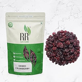 RR AGRO FOODS Dried Cranberries 400 GM Sweet & Delicious Cranberry Dry Fruit Without Sugar (Gluten Free and Vegan) pack of 1
