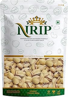 NRIP Premium California Roasted & Salted Pistachios 200 g | Pista Dry Fruit | Tasty & Healthy | High in Protein & Dietary Fiber | Gluten Free & Low Calorie Nuts