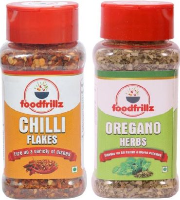 foodfrillz Oregano Herb & Chilli Flakes, 90 g