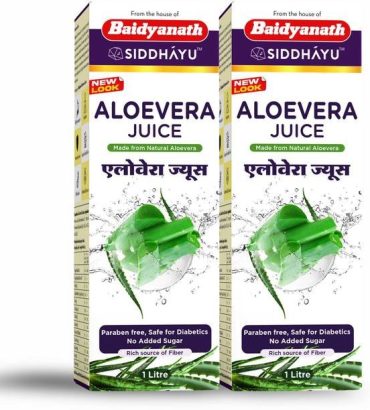 Baidyanath Aloe Vera Juice 1L (Pack of 2) Natural Aloevera
