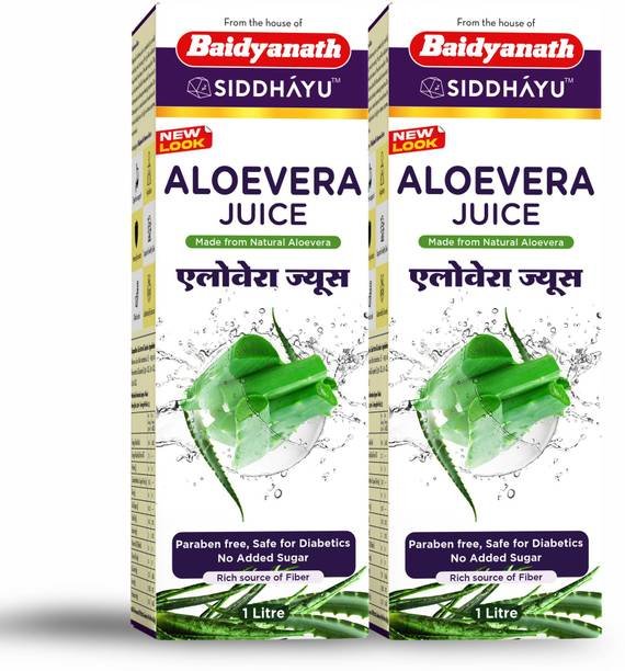 Baidyanath Aloe Vera Juice 1L (Pack of 2) Natural Aloevera